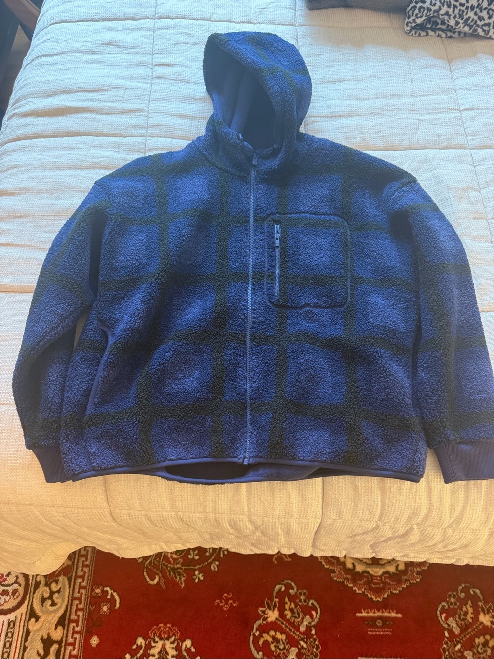 Uniqlo JW Anderson Plaid Fleece Hoodie Jacket